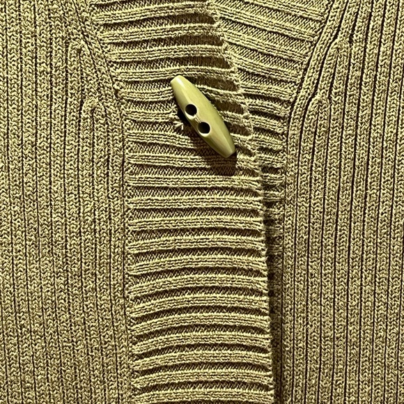 Olive Green, Ribbed Texture, One Button Cardigan by Avenue in 26/28 - Picture 5 of 14